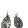 silver modern enamel earings